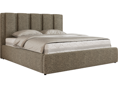 Łóżko tapicerowane SAVINO CLASSIC 160x200 - materac multipocket - szary, struktura