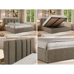 Łóżko tapicerowane SAVINO CLASSIC 200x200 - materac multipocket - szary, struktura