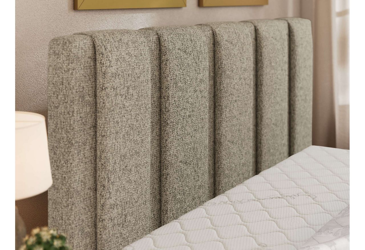 Łóżko tapicerowane SAVINO CLASSIC 160x200 - materac pocket - ciemnobeżowy, struktura
