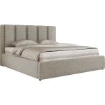 Łóżko tapicerowane SAVINO CLASSIC 140x200 - materac multipocket - jasnoszary, struktura