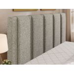 Łóżko tapicerowane SAVINO CLASSIC 140x200 - materac multipocket - jasnoszary, struktura