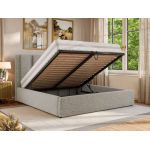 Łóżko tapicerowane SAVINO CLASSIC 180x200 - materac multipocket - jasnoszary, struktura