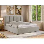 Łóżko tapicerowane SAVINO CLASSIC 200x200 - materac multipocket - jasnoszary, struktura