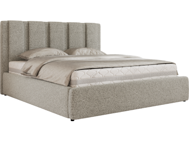 Łóżko tapicerowane SAVINO CLASSIC 200x200 - materac multipocket - jasnoszary, struktura