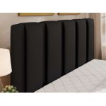 Łóżko tapicerowane SAVINO CLASSIC 160x200 - materac pocket - czarny, ekoskóra
