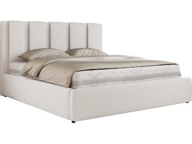 Łóżko tapicerowane SAVINO CLASSIC 200x200 - materac pocket - biały, ekoskóra