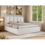 Łóżko tapicerowane SAVINO CLASSIC 180x200 - materac multipocket - biały, ekoskóra