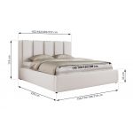 Łóżko tapicerowane SAVINO CLASSIC 180x200 - materac multipocket - biały, ekoskóra