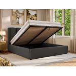 Łóżko tapicerowane SAVINO CLASSIC 160x200 - szary, ekoskóra