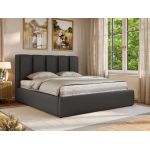 Łóżko tapicerowane SAVINO CLASSIC 180x200 - materac multipocket - szary, ekoskóra