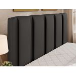 Łóżko tapicerowane SAVINO CLASSIC 200x200 - materac multipocket - szary, ekoskóra