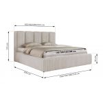 Łóżko tapicerowane SAVINO CLASSIC 180x200 - materac piankowy - beżowy, sztruks