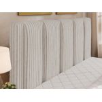 Łóżko tapicerowane SAVINO CLASSIC 200x200 - materac multipocket - beżowy, sztruks