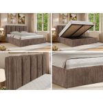 Łóżko tapicerowane SAVINO CLASSIC 160x200 - materac multipocket - brązowy, sztruks