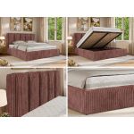 Łóżko tapicerowane SAVINO CLASSIC 180x200 - materac piankowy - różowy, sztruks