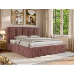 Łóżko tapicerowane SAVINO CLASSIC 180x200 - materac multipocket - różowy, sztruks