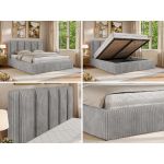 Łóżko tapicerowane SAVINO CLASSIC 180x200 - materac pocket - jasnoszary, sztruks