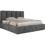 Łóżko tapicerowane SAVINO CLASSIC 180x200 - materac pocket - szary, sztruks