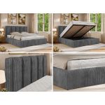 Łóżko tapicerowane SAVINO CLASSIC 200x200 - materac pocket - szary, sztruks