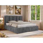 Łóżko tapicerowane SAVINO CLASSIC 200x200 - materac multipocket - szary, sztruks