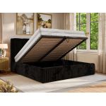 Łóżko tapicerowane SAVINO CLASSIC 180x200 - materac pocket - czarny, sztruks
