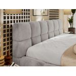 Łóżko tapicerowane NIRA CLASSIC 180x200 - materac multipocket - jasnoszary, plusz