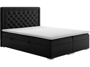 Łóżko kontynentalne z opcją pojemnika na pościel - NOA 160x200 czarny