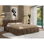 Łóżko tapicerowane NIRA CLASSIC 160x200 - materac pocket - brązowy, welwet