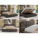 Łóżko tapicerowane NIRA CLASSIC 180x200 - materac piankowy - ciemnoszary, welwet