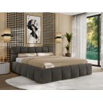 Łóżko tapicerowane NIRA CLASSIC 180x200 - materac multipocket - ciemnoszary, welwet