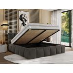 Łóżko tapicerowane NIRA CLASSIC 180x200 - materac multipocket - ciemnoszary, welwet