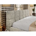 Łóżko tapicerowane NIRA CLASSIC 160x200 - materac multipocket - beżowy, struktura