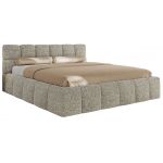 Łóżko tapicerowane NIRA CLASSIC 180x200 - materac multipocket - beżowy, struktura