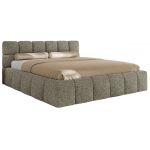 Łóżko tapicerowane NIRA CLASSIC 160x200 - materac pocket - szary, struktura