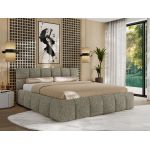 Łóżko tapicerowane NIRA CLASSIC 180x200 - materac pocket - szary, struktura