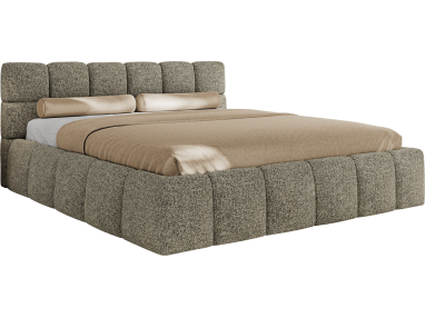 Łóżko tapicerowane NIRA CLASSIC 160x200 - materac multipocket - szary, struktura