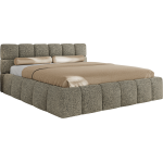 Łóżko tapicerowane NIRA CLASSIC 160x200 - materac multipocket - szary, struktura