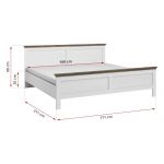 Drewniane łóżko dwuosobowe 160x200 z opcją wyboru materaca do sypialni - ELVAS S Dąb Lefkas / Biały Abiskoash