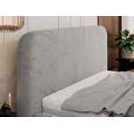 Łóżko tapicerowane BENEA CLASSIC 180x200 - materac piankowy - jasnoszary, plusz
