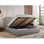 Łóżko tapicerowane BENEA CLASSIC 140x200 - materac multipocket - jasnoszary, plusz