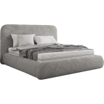 Łóżko tapicerowane BENEA CLASSIC 160x200 - materac multipocket - jasnoszary, plusz