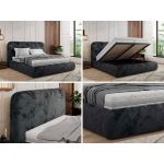 Łóżko tapicerowane BENEA CLASSIC 140x200 - materac multipocket - ciemnoszary, plusz