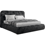 Łóżko tapicerowane BENEA CLASSIC 180x200 - materac multipocket - ciemnoszary, plusz