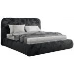 Łóżko tapicerowane BENEA CLASSIC 180x200 - materac multipocket - ciemnoszary, plusz