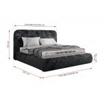 Łóżko tapicerowane BENEA CLASSIC 180x200 - materac multipocket - ciemnoszary, plusz