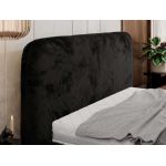 Łóżko tapicerowane BENEA CLASSIC 160x200 - materac piankowy - czarny, plusz