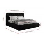 Łóżko tapicerowane BENEA CLASSIC 140x200 - materac multipocket - czarny, plusz