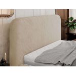 Łóżko tapicerowane BENEA CLASSIC 200x200 - materac piankowy - kremowy, plusz