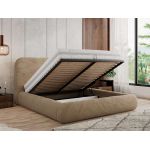 Łóżko tapicerowane BENEA CLASSIC 180x200 - materac pocket - beżowy, plusz