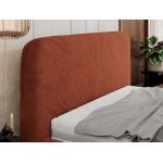 Łóżko tapicerowane BENEA CLASSIC 160x200 - materac multipocket - pomarańczowy, plusz